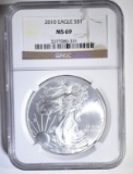 2010 AMERICAN SILVER EAGLE NGC MS-69