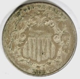 1870 SHIELD NICKEL VF