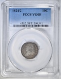 1824/2 BUST DIME  PCGS VG-08