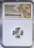 4TH CENTURY BC AR HEMIDRACHM NGC AU