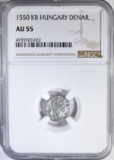 1550 KB HUNGARY DENAR NGC AU-55  MADONNA & CHILD