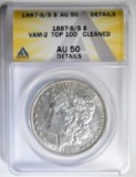 1887-S/S MORGAN DOLLAR ANACS AU-50 DETAILS