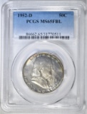 1952-D FRANKLIN HALF DOLLAR PCGS MS-65 FBL