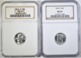 LOT OF 2 NGC GRADED DIMES: