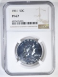 1961 FRANKLIN HALF DOLLAR, NGC PF-67