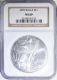 2006 AMERICAN SILVER EAGLE NGC MS-69