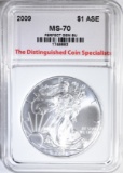 2009 AMERICAN SILVER EAGLE, TDCS PERFECT GEM BU