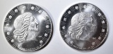 2-ONE OUNCE .999 SILVER ROUNDS