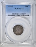 1824/2 BUST DIME  PCGS F-12