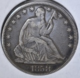 1858 SEATED LIBERTY HALF DOLLAR  VF