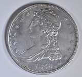 1836 REEDED EDGE BUST HALF DOLLAR  AU/BU