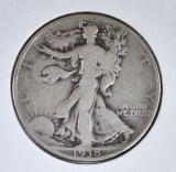 1938-D WALKING LIBERTY HALF DOLLAR  FINE