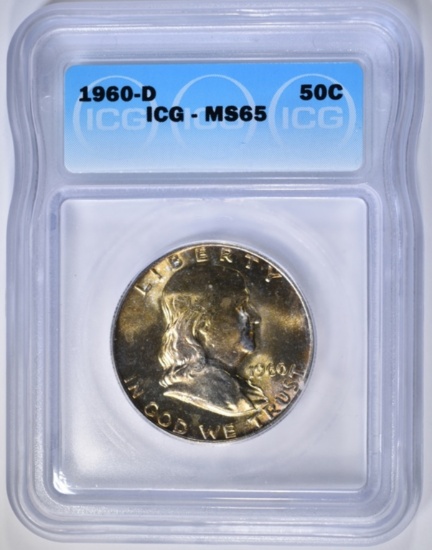 1960-D FRANKLIN HALF DOLLAR ICG MS-65