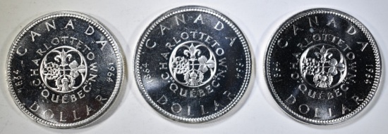 3-1964 CH BU CANADIAN SILVER DOLLARS