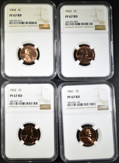 1961-64 LINCOLN CENTS NGC PF-67 RED