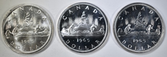 3-1965 CH BU CANADIAN SILVER DOLLARS