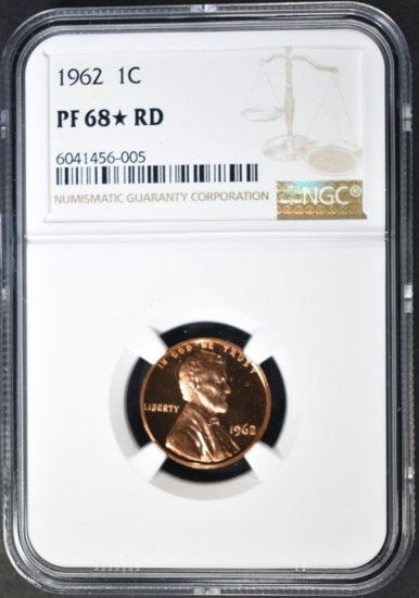 1962 LINCOLN CENT NGC PF-68* RED