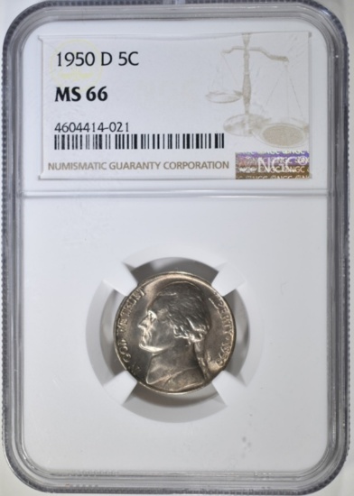 1950-D JEFFERSON NICKEL NGC MS-66