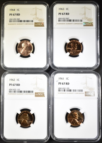 1961-64 LINCOLN CENTS NGC PF-67 RED