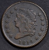1814 LARGE CENT XF
