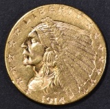 1914-D GOLD $2.5 INDIAN  CH BU