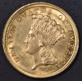 1854 GOLD $3 PRINCESS  CH BU