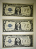 3 1928 $1 SILVER CERTIFICATES FUNNY BACK