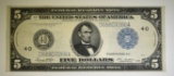 1914 $5 FEDERAL RESERVE NOTE VF