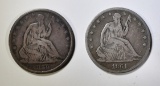 1859-O & 1861 VG SEATED LIBERTY HALF DOLLARS