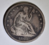 1863-S VG SEATED LIBERTY HALF DOLLAR