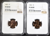 1962 & 63 LINCOLN CENTS NGC PF-68 RED