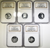 5 2008-S SILVER STATE QUARTERS NGC PF-69 UC