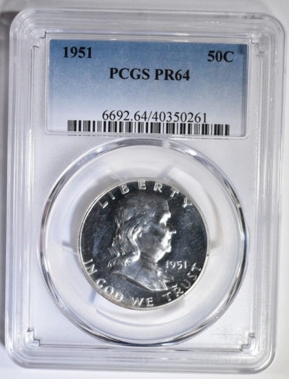 1951 FRANKLIN HALF DOLLAR PCGS PR-64