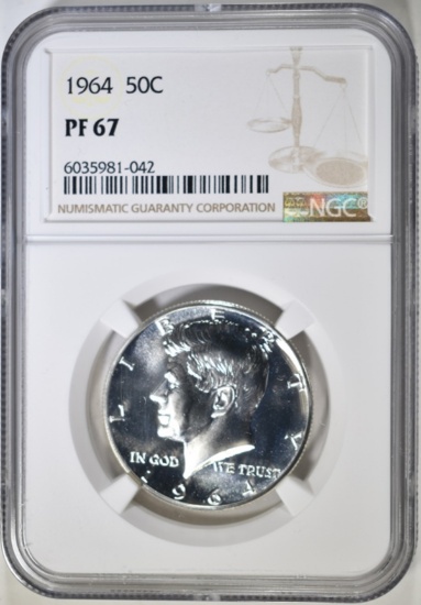 1964 KENNEDY HALF DOLLAR NGC PF-67