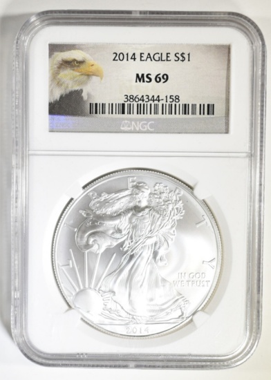 2014 AMERICAN SILVER EAGLE NGC MS-69