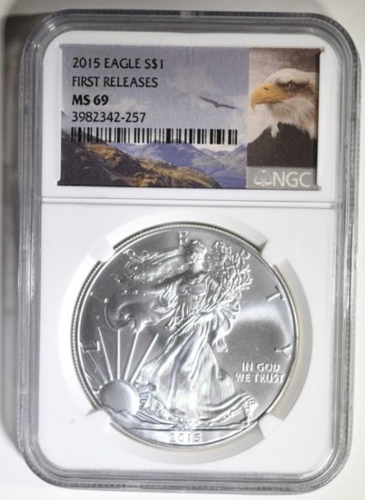 2015 AMER SILVER EAGLE NGC MS-69 1st RELEASES