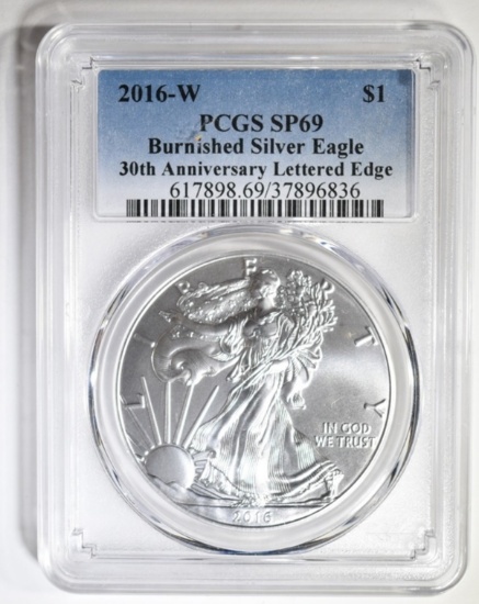 2016-W BURNISHED SILVER EAGLE  PCGS SP-69