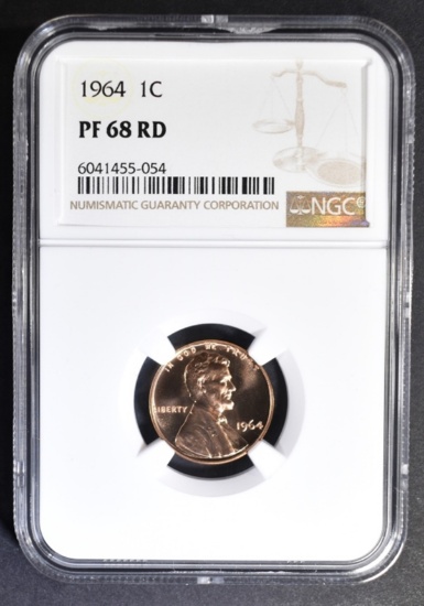 1964 LINCOLN CENT NGC PF-68 RED