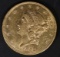 1852 $20 GOLD LIBERTY AU