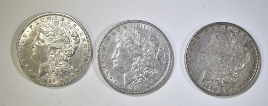 1884, 1885 & 1889 NICE CIRC MORGAN DOLLARS