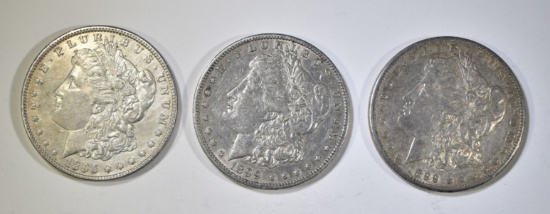 1896 & 2-1899-O NICE CIRC MORGAN DOLLARS