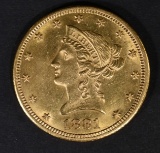 1881-CC $10 GOLD LIBERTY BU CLEANED