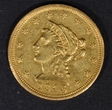 1843 GOLD $2.5 LIBERTY  NICE BU