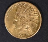 1915-S GOLD $10 INDIAN  CH/GEM BU