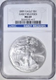 2009  SILVER EAGLE NGC MS-69 EARLY RELEASES