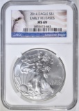 2014 SILVER EAGLE NGC MS-69 EARLY RELEASES