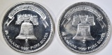 2-ONE OUNCE .999 SILVER LIBERTY ROUNDS