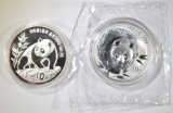 1990 & 2003 1oz CHINESE SILVER PANDA COINS