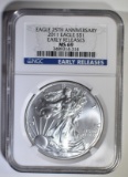 2011 25th ANNIV ASE NGC MS-69 EARLY RELEASES