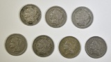 7-DIFFERENT 3-CENT NICKELS